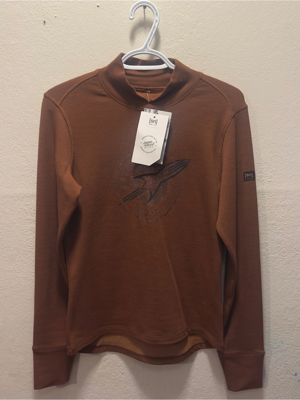 [sn] Super.Natural Rust Brown Mock Neck Sweatshirt